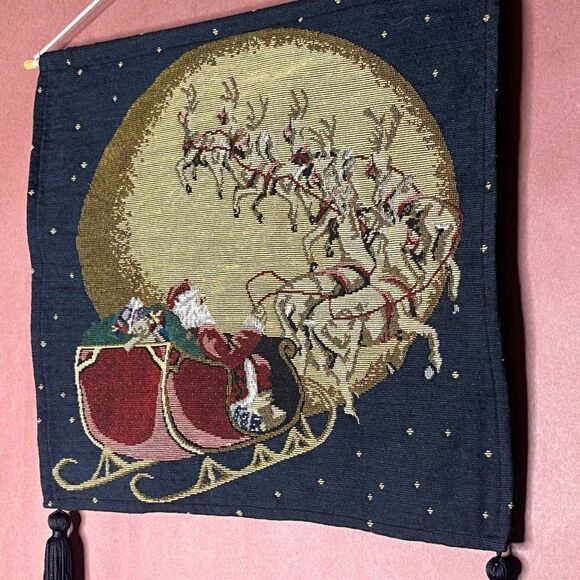 Christmas Wall Hanging Santa Sleigh Reindeer - Picture 5 of 8